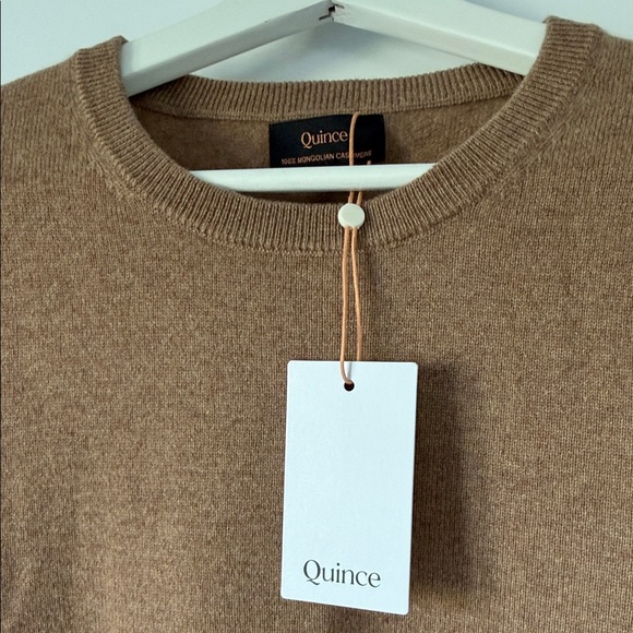 Quince Women’s Cashmere Crewneck Sweater in Camel Brown Teak Small - Picture 5 of 5
